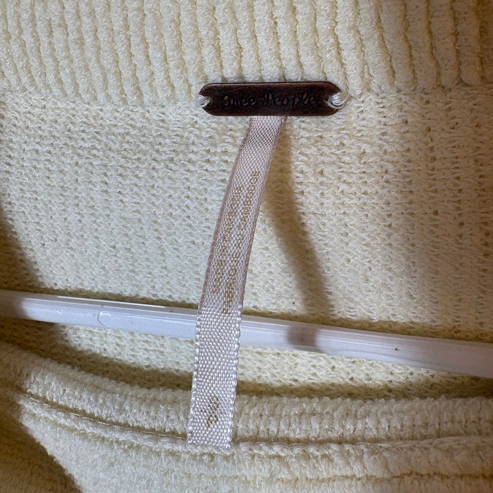 Free People Ottoman Slouchy Tunic Sweater Ivory Cream Size Small - Picture 4 of 7